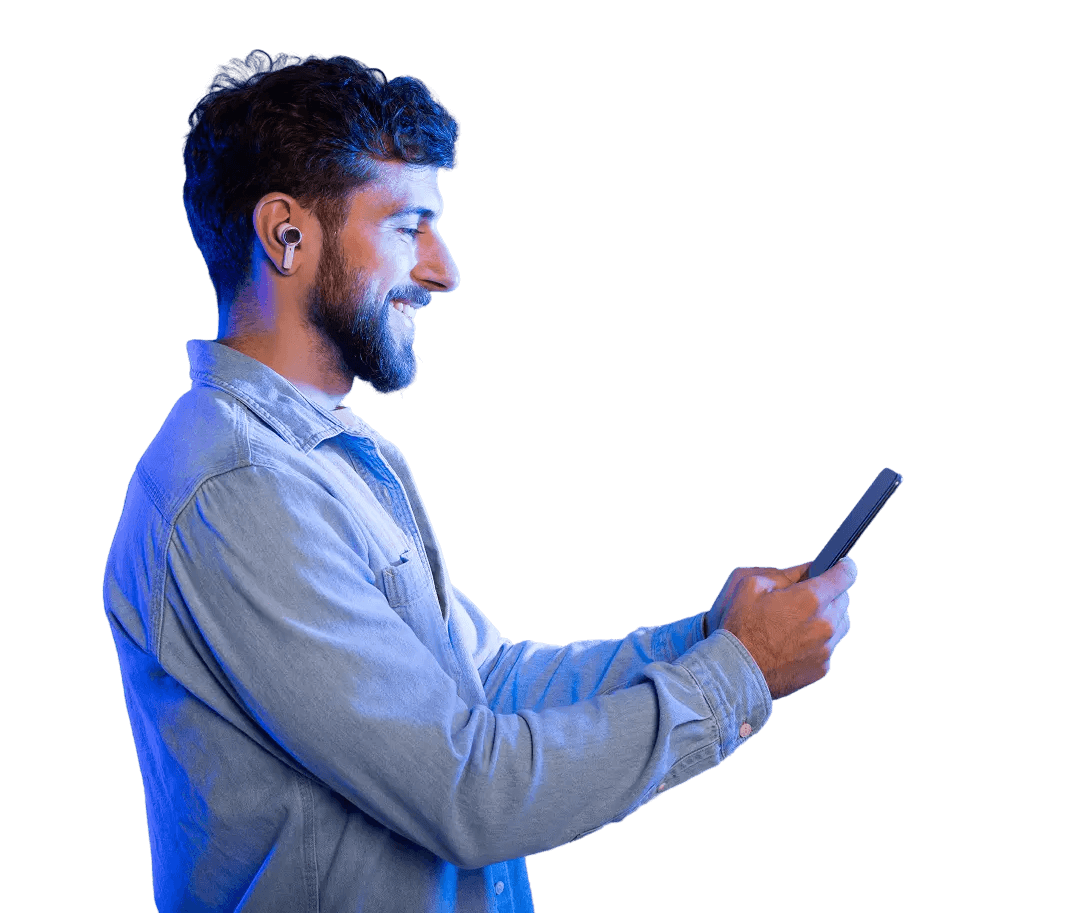 man holding phone